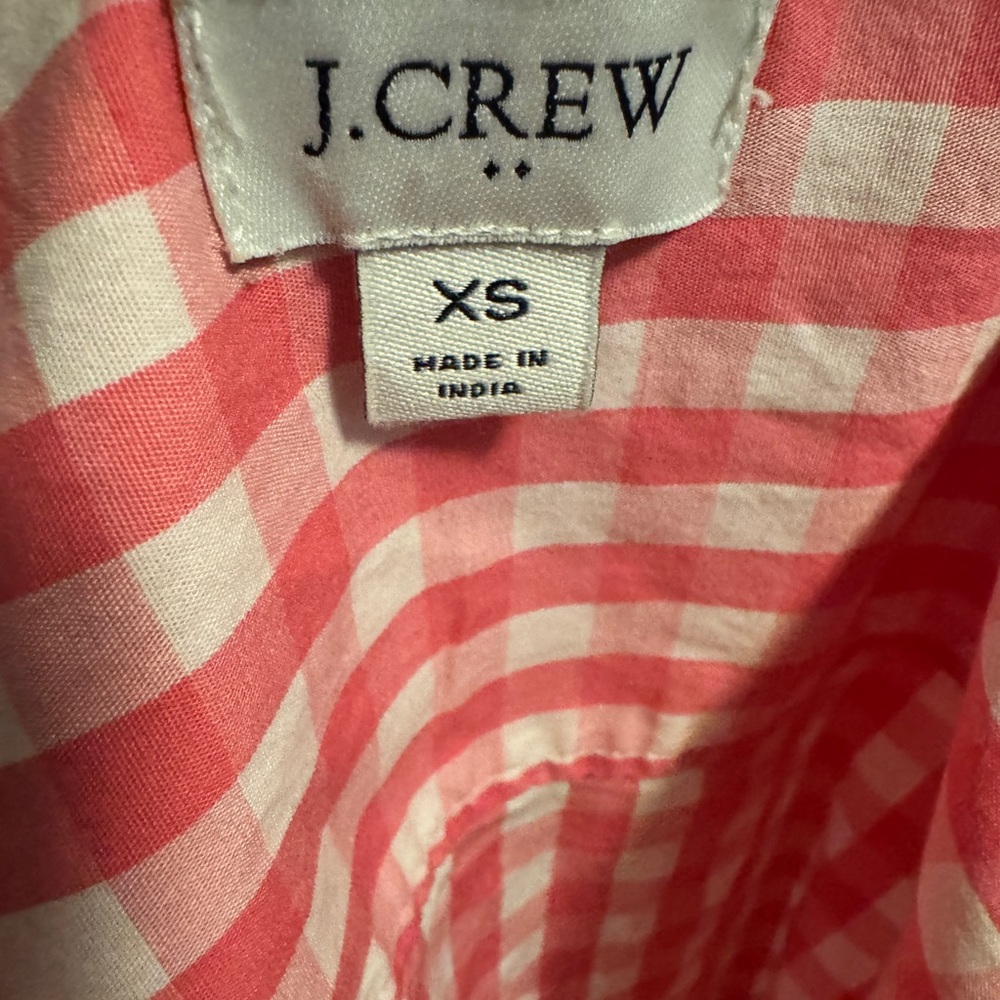 J. Crew Pink and White Checkered Button Down Shirt - Picture 6 of 8